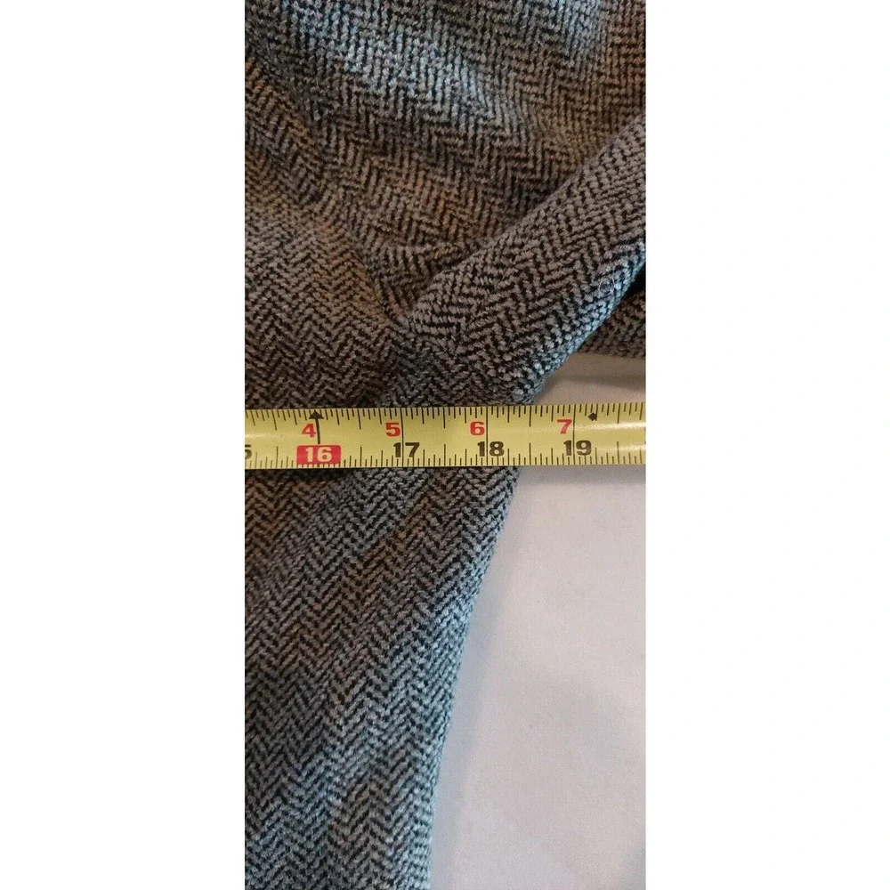 VTG‎ Coldwater Creek Herringbone Black Suede Trimmed Jacket Size 8